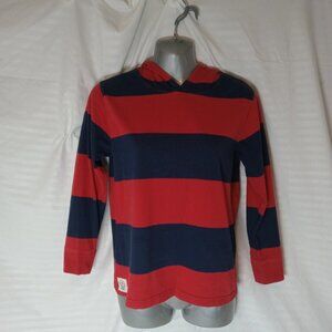 CHAPS Boys Y2K Blue & Red Cotton Hoodie Hooded Jersey Shirt Size 10-12 Med Youth